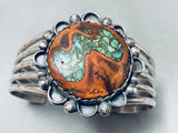 Walnut Wood Turquoise Inlay Vintage Native American Navajo Sterling Silver Bracelet-Nativo Arts