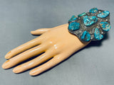 104 Grams Colossal Vintage Native American Navajo Turquoise Sterling Silver Bracelet-Nativo Arts