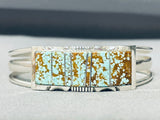 Rare Turquoise Mine Native American Navajo #8 Sterling Silver Bracelet Cuff-Nativo Arts