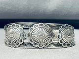 Conchos!! Very Early Vintage Native American Navajo Sterling Silver Bracelet Cuff-Nativo Arts