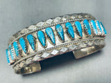 Tears Of Joy Turquoise!! Vintage Native American Navajo Sterling Silver Bracelet Cuff-Nativo Arts
