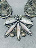 The Absolute Best Vintage Native American Navajo Pink Shell Sterling Silver Necklace-Nativo Arts