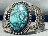 Cripple Creek Turquoise! Rare Vintage Native American Navajo Sterling Silver Bracelet-Nativo Arts