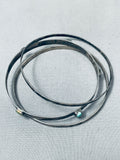 Early 1900s Vintage Native American Navajo Sterling Silver Bangle Bracelets