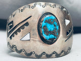John Frank Vintage Native American Navajo Persin Turquoise Sterling Silver Bracelet-Nativo Arts