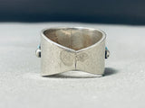 Interesting Vintage Native American Navajo Kingman Turquoise Sterling Silver Ring-Nativo Arts