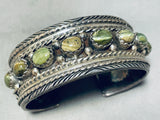 Stunning!! Vintage Native American Navajo Jade Sterling Silver Bracelet-Nativo Arts