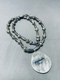 Rare Vintage Native American Navajo Sleeping Beauty Turquoise Silver Shadowbox Necklace-Nativo Arts