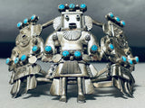 One Of The Best Vintage Navajo Kachina Turquoise Sterling Silver Bracelet-Nativo Arts