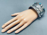 Opal Dolphin Mountain!!! Vintage Native American Navajo Sterling Silver Bracelet!-Nativo Arts