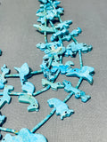 One Of The Most Intricate Vintage Native American Zuni Turquoise Fetish Sterling Silver Necklace-Nativo Arts
