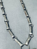 Important Vintage Navajo Ric Laselute Inlay Sterling Silver Necklace-Nativo Arts