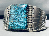 One Of Best Ever Vintage Native American Navajo Lone Mountain Turquoise Sterling Silver Bracelet-Nativo Arts