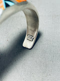 6.5 Inch Wrist Sectional Inlay Vintage Native American Navajo Sterling Silver Bracelet-Nativo Arts