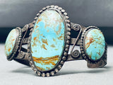 Early 1900's Vintage Native American Navajo Easter Blue Turquoise Sterling Silver Bracelet-Nativo Arts