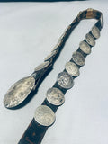Astounding Vintage Native American Navajo Sterling Silver And Coins Concho-Nativo Arts