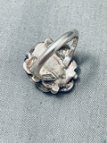 Swirls Of Sterling Vintage Native American Navajo Turquoise Ring Old-Nativo Arts