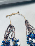 349 Grams Vintage Native American Navajo Rye Whitegoat Lapis Heishi Necklace-Nativo Arts