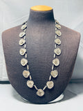 One Of The Most Unique Vintage Native American Navajo Sterling Silver Flower Necklace Old-Nativo Arts