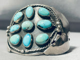 Huge Vintage Native American Navajo Turquoise Sterling Silver Signed Bracelet-Nativo Arts