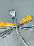 Gorgeous Native American Navajo Signed Honeybee Sterling Silver Dragonfly Pendant-Nativo Arts