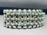 Native American One Of The Best Vintage Turquoise Eye Sterling Silver Clasp Bracelet-Nativo Arts