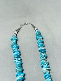 One Of The Most Unique Native American Navajo Turquoise Straight Jacla Sterling Silver Necklace-Nativo Arts