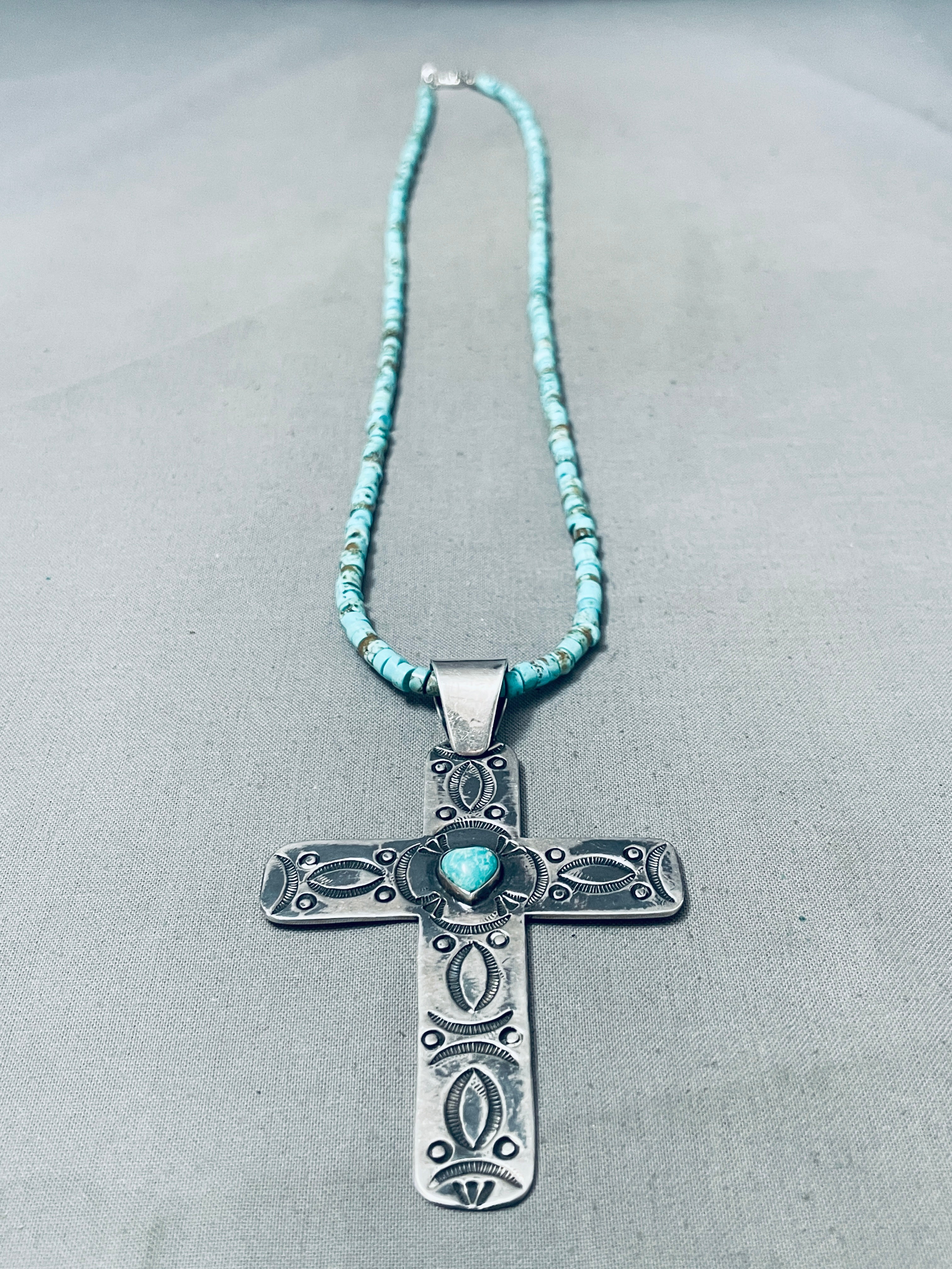 Huge Cross Vintage Native American Navajo Sterling Silver