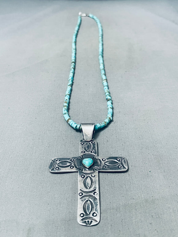 Huge Cross Vintage Native American Navajo Sterling Silver