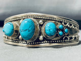 Lu Tsosie Vintage Native American Navajo Turquoise Sterling Silver Bracelet-Nativo Arts