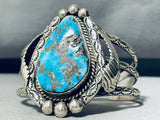One Of Best Teardrop Morenci Turquoise Vintage Native American Navajo Sterling Silver Bracelet-Nativo Arts