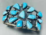 Highly Collectible Native American Navajo Blue Diamond Turquoise Sterling Silver Bracelet-Nativo Arts
