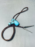 Extremely Detailed Vintage Native American Navajo Turquois Ehorse Sterling Silver Bolo Tie-Nativo Arts