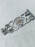 One Of The Coolest Most Unique Vintage Native American Navajo Sterling Silver Turquoise Buckle