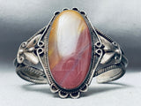One Of The Best Vintage Early Native American Navajo Agate Sterling Silver Bracelet-Nativo Arts