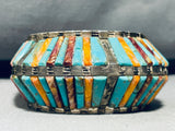 6 Inch Wrist Best Dave Freeland Vintage Inlay Turquoise Sterling Silver Bracelet-Nativo Arts