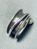 Impressive Vintage Native American Navajo Damale Turquoise Sterling Silver Double Ring-Nativo Arts