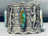Hypnotic Native American Navajo 3 Royston Turquoise 2 Silver Gekkos Colossal Bracelet-Nativo Arts