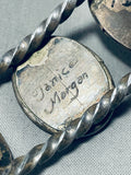 Janice Morgan 1960's/70's Coral Sterling Silver Heavy Bracelet Vintage Native American Navajo-Nativo Arts