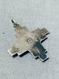 Exceptional Vintage Native American Zuni Turquoise Sterling Silver Zia Sunface Pendant-Nativo Arts