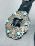 One Of Best Vintage Native American Navajo Turquoise Sterling Silver Concho Belt-Nativo Arts