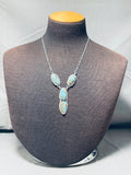 Beautiful Native American Navajo Bisbee Turquoise Sterling Silver Necklace-Nativo Arts