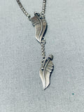Impressive Vintage Native American Zuni Sterling Silver Feather Necklace-Nativo Arts