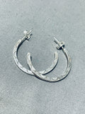 Dazzling Vintage Native American Navajo Sterling Silver Earrings-Nativo Arts