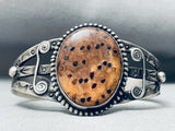 Cheetah Jasper Vintage Native American Navajo Early 1900's Sterling Silver Bracelet-Nativo Arts