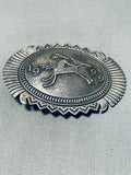 Museum Worthy Vintage Signed Native American Navajo Sterling Silver Buckle-Nativo Arts