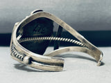 Hand Carved Pottery!!! Vintage Native American Navajo Sterling Silver Bracelet Old-Nativo Arts