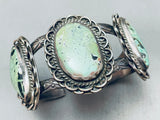 Museum Quality Vintage Native American Navajo Green Turquoise Sterling Silver Bracelet-Nativo Arts