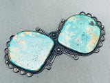 5 Inch Long Heavy Vintage Native American Navajo Turquoise Sterling Silver Pin-Nativo Arts