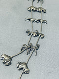 Fascinating Vintage Native American Navajo Sterling Silver Fetishes Liquid Silver Necklace-Nativo Arts